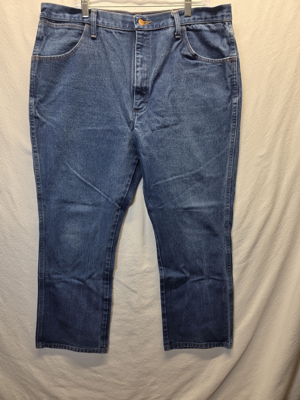 Lot Of 2 Pairs Wrangler Jeans Cowboy Cut Rigid Regular Fit Dark Wash Size 40×30 - Picture 2 of 8